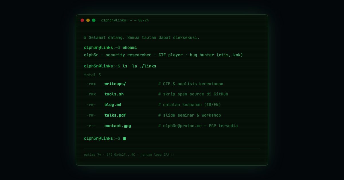 Tampilan cipher